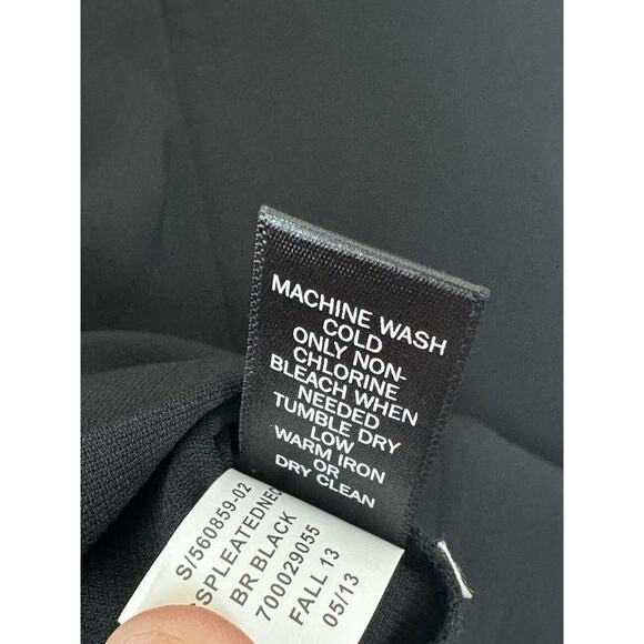 NEW Banana Republic Womens Size 6 Small Black Short Sleeve Pleated Office Blouse - Picture 9 of 11